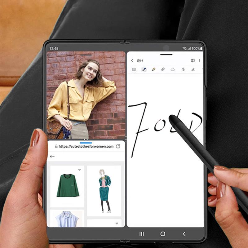 Stylus Pen Capacitance Pen For Samsung Galaxy Z Fold 5 5G Case Portability Silicone Pen Tip Handwriting Pen Slot Case For Fold5