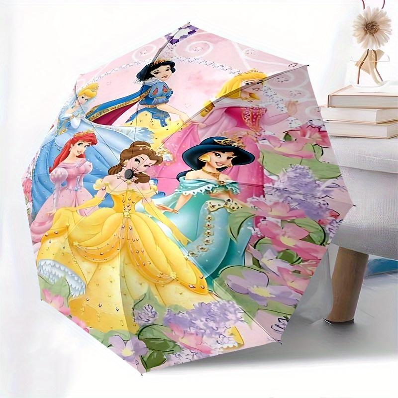 Princesses, Disney Automatic Opening and Closing Umbrella, Compact Travel Umbrella, Lightweight and Portable, Suitable for Beach Commuting B