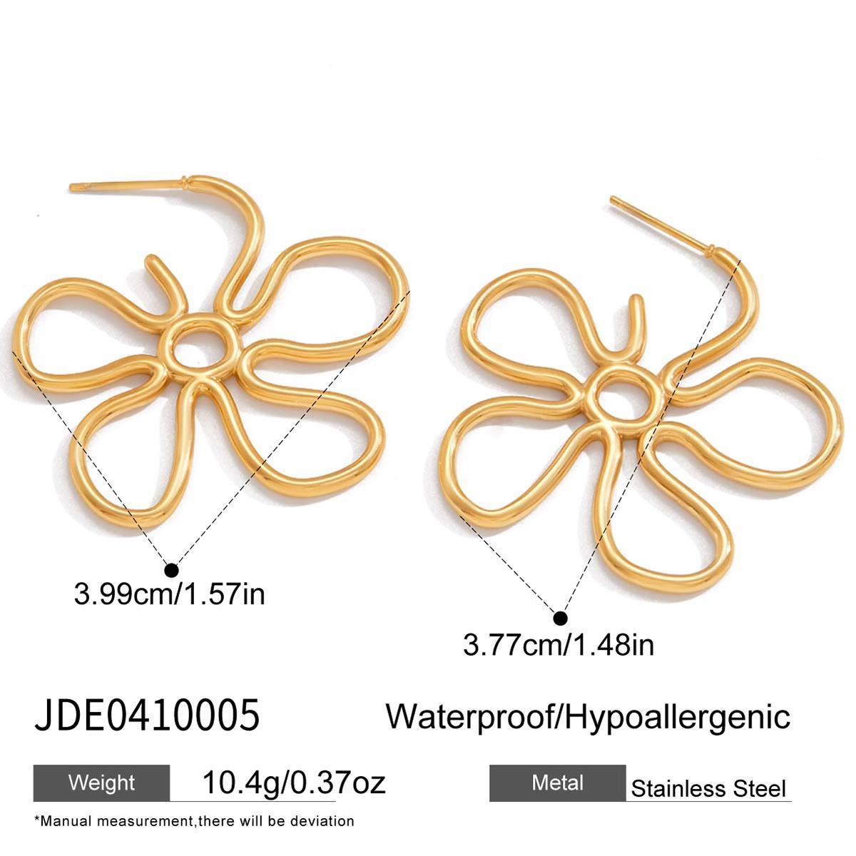 

Youthway Minimalist Hollow Flower Stud Earrings For Women Gold Plated Stainless Steel Earrings Simple Fashion Jewelry Gift