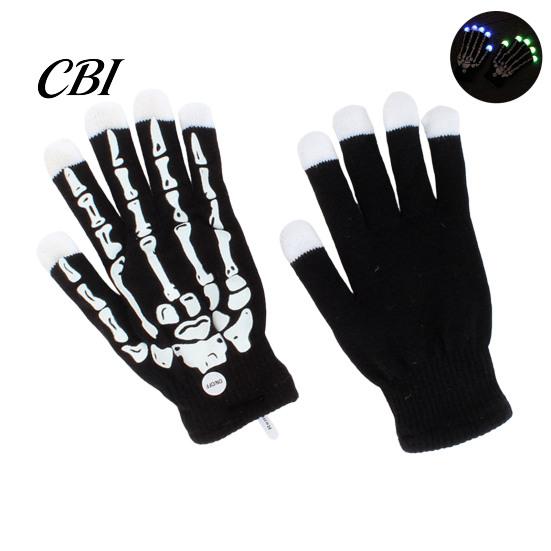 Nachtclub Rave Ausrüstung LED Leuchtende Handschuhe mit 6 Blinkmodi, Requisiten für Fotografie Leuchten Halloween Weihnachtsfeier, Konzert Festival Kostüm