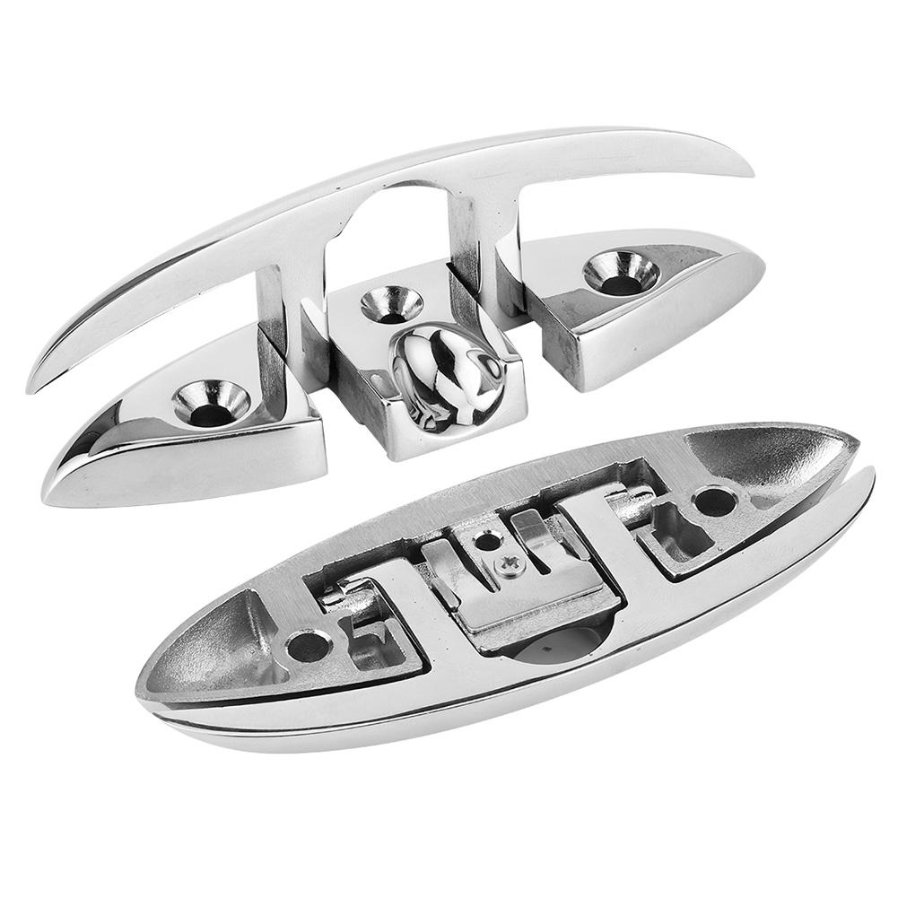 5in Folding Flip Up Cleat 316 Stainless Steel Dock Deck Hardware Marine Boat Accessories