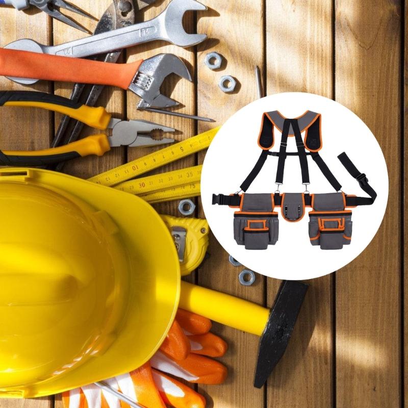 Verstellbarer Arbeitsgürtel mit magnetischem Aufbewahrungsfach für Gartenarbeit und Elektroinstallationswerkzeug-Organisationstasche