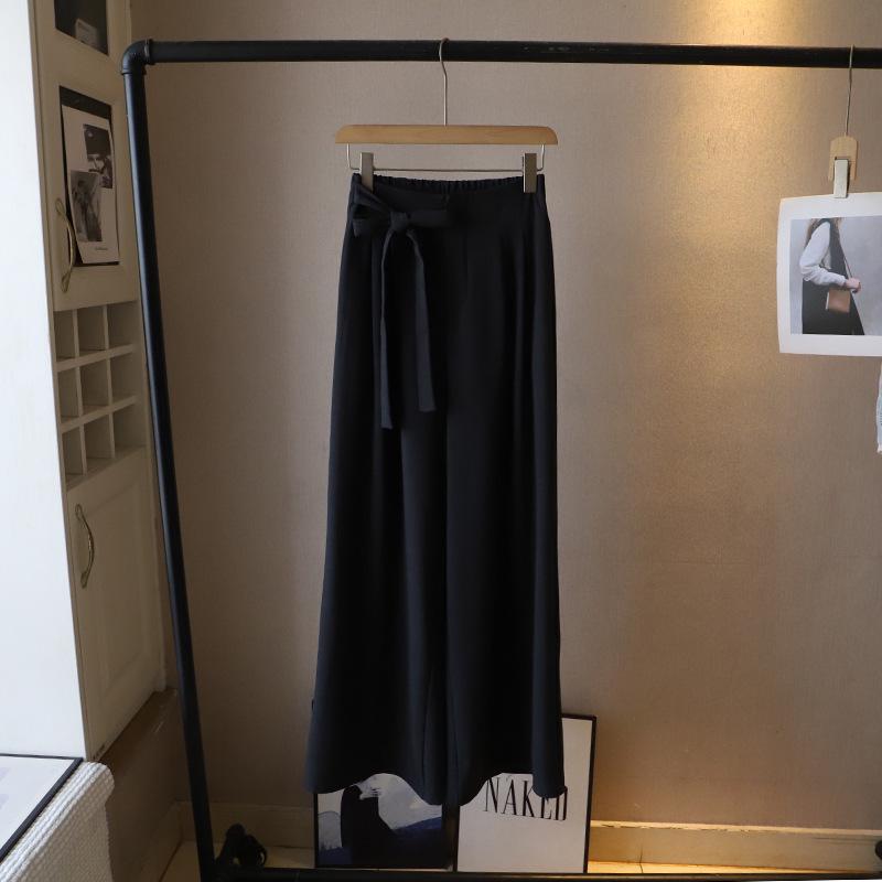 

[Bi Zheng] 2025 Spring Women s Korean Style Lace-up Slimming Straight-Leg Suit Pants Medium серый