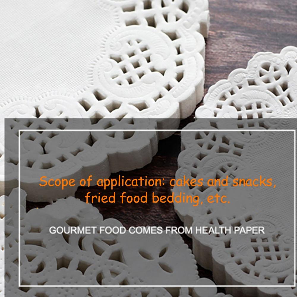 150 Stück Weißes Fettabsorbierendes Papier Runde Form Einweg-Papierdeckchen Frittiertes Essen Desserts