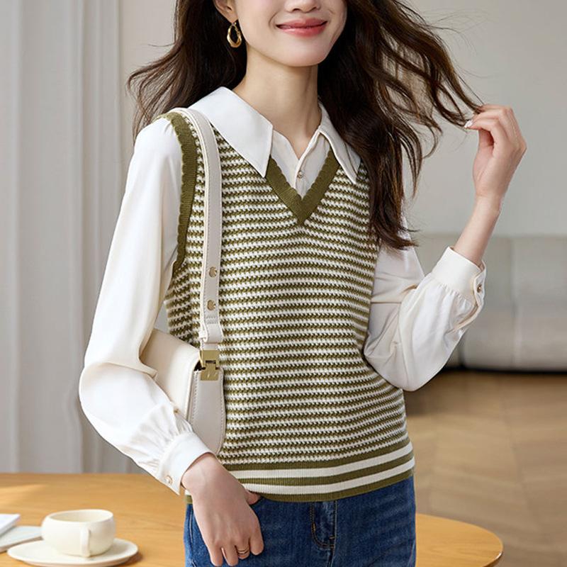 

DAFIFY Женская мода повседневная осень-зима однотонный принт длинный рукав поло воротник свитера One Size