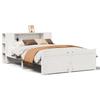 Solid Wood Bed with Shelf Without Mattress White 150x200 cm Pine