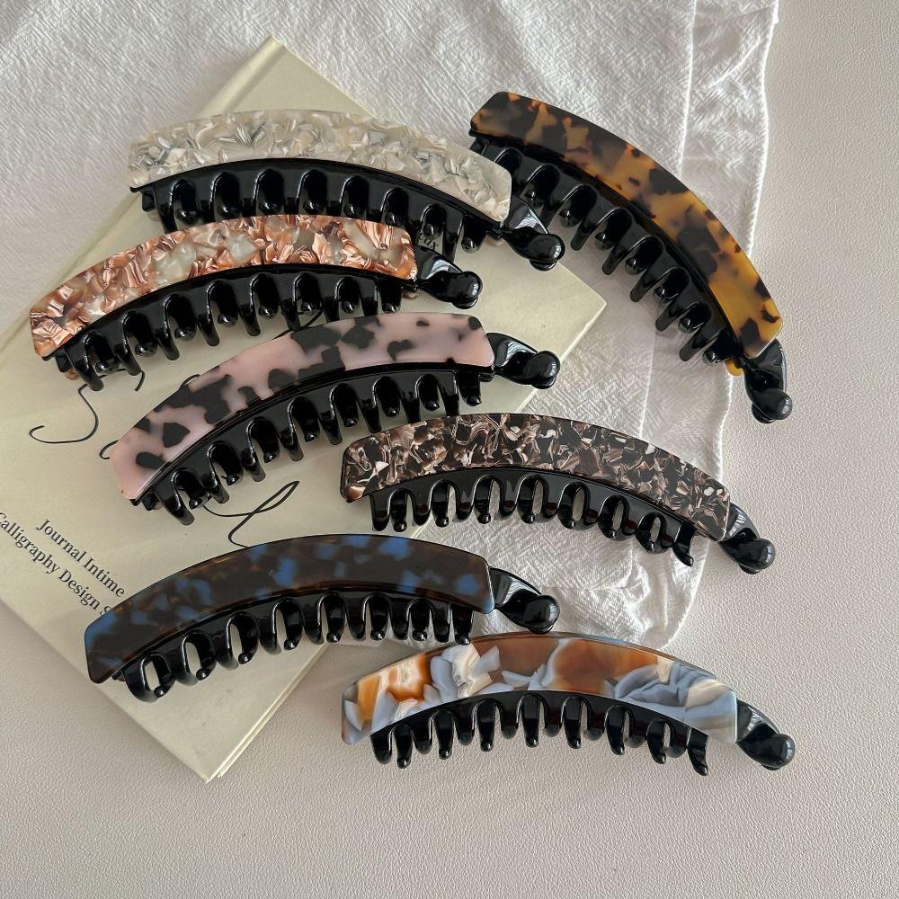 Acetic Acid Acetate Banana Clip Large Size Hairpin Creative Leopard Print Hair Clip  Daily