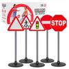 Set of Standing Road Signs 70cm for Learning and Play for Children Large 5 Pieces