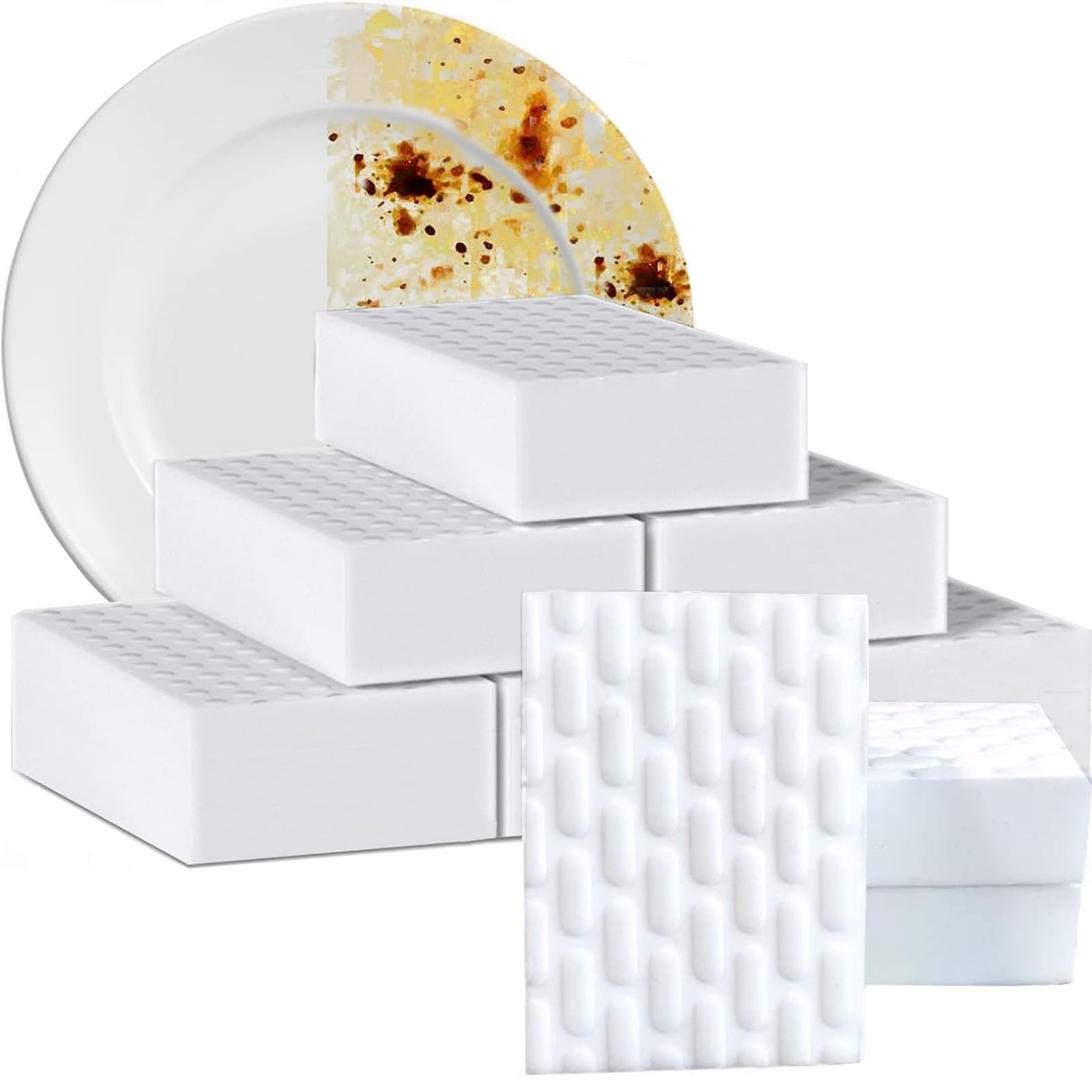 

Doraku Design Меламиновая губка 40 штук Для уборки ванной Двойная компрессия Чистящая губка Удаляет грязь только водой Прочный Кубик для блеска ванной белый