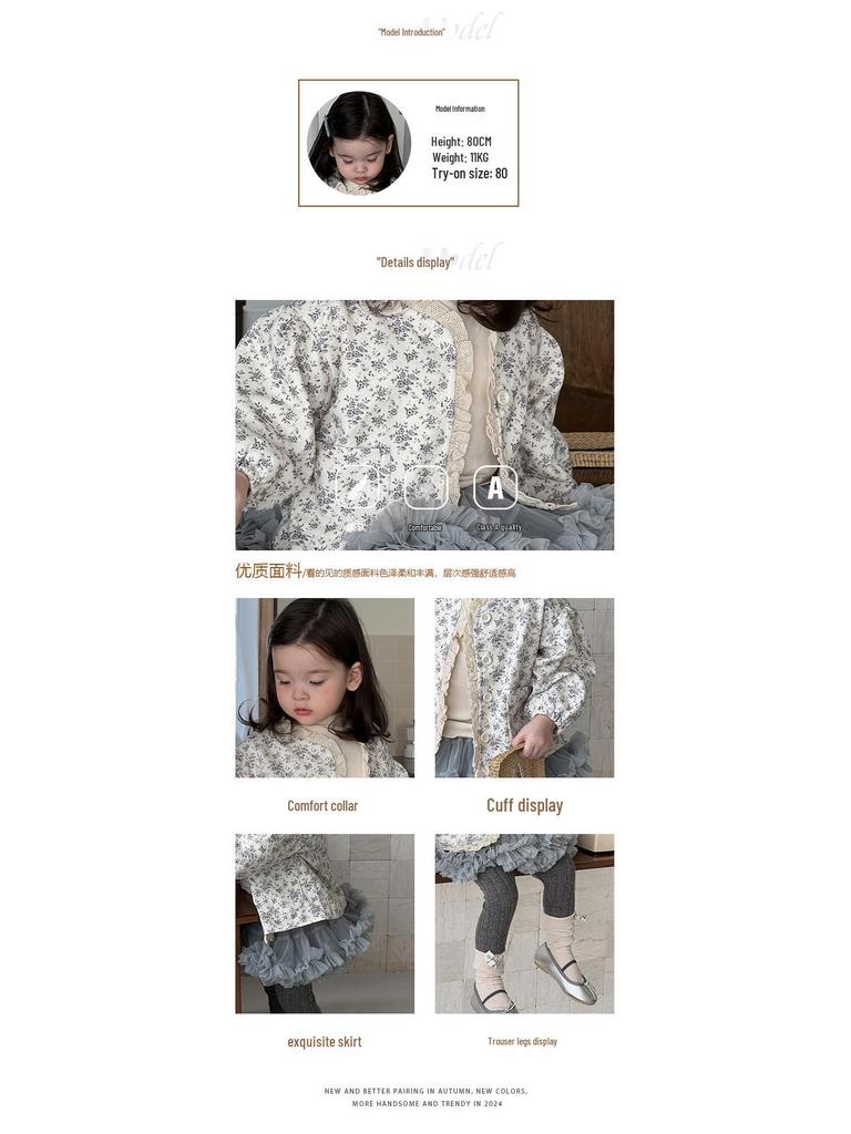 2025 Autumn Korean Style Girls' Outfit Set: Fashionable Coat and Early Autumn Wear