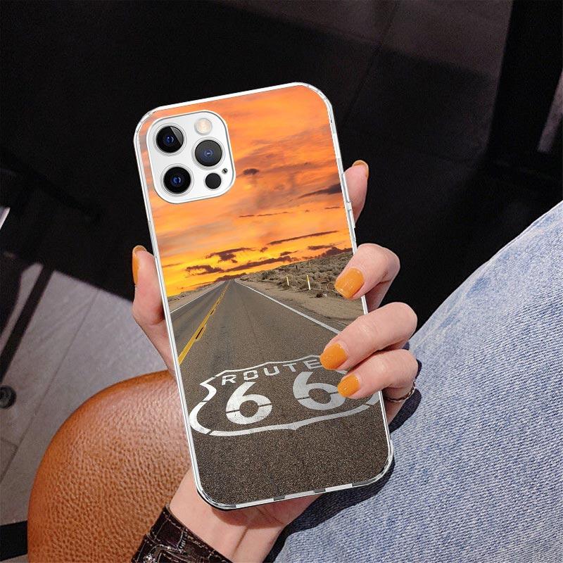 

America Route 66 Phone Case For iPhone 17 Air 16 Pro Max 16E 15 + 14 Plus 11 12 13 Mini 7 8 SE Gift Print Cover Fundas iPhone 13 Pro Max