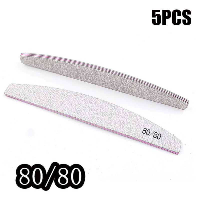 5Pcs Professional Nail File Buffer Polisher Accesorios Boat Polishing Sanding Buffing 80/100/150/180 /240 Manicure Care Tools