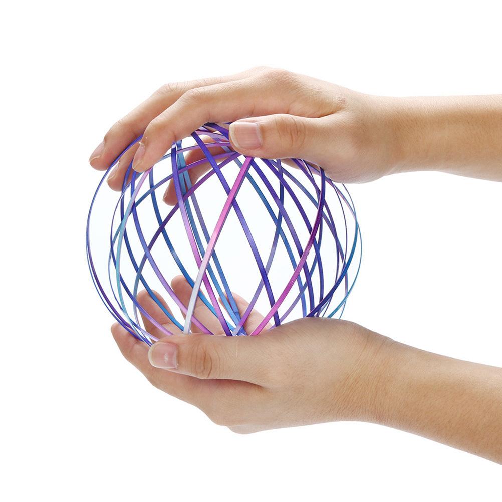 Stainless Steel 3D Fluid Rotation Bracelet Colorful Flow Ring