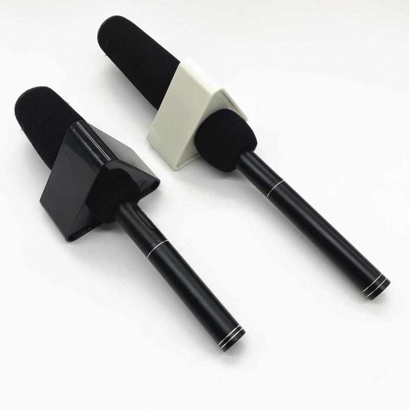 Universal Square Microphone Stand ABS Microphone TV Logos Flags Portable Shaped Holder News Reporter Injection