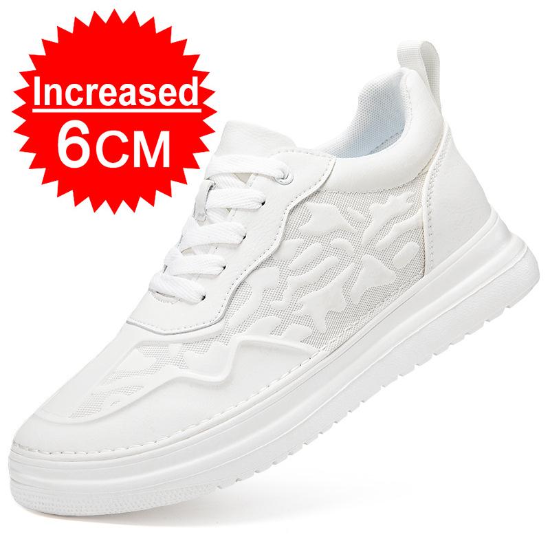 

Мода Новые Мужские Кроссовки Обувь на Платформе Увеличение Роста Стелька 6-8СМ Обувь на Высоком Каблуке Натуральная Кожа Спортивная Обувь Мужская Обувь 37