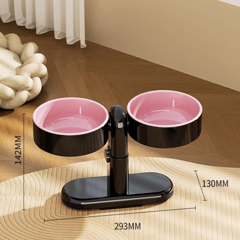 Neck Protection Double Dog Bowl Anti-Leakage Cat Bowl Portable High Legged Bowl for Cats Dogs