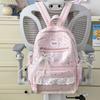 Schoolbag female cartoon print backpack burden reduction female students large capacity cute lightweight schoolbag junior high school backpack
