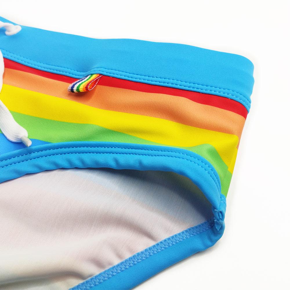 Men Swim Briefs Trunks Pride Day Strips Tight Fit Sexy Swimwear Beach Wear Tanning Surfing GYM