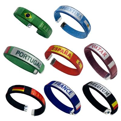 Stylish Country Flag Alloy Bracelet Football Fan Bracelet Country Flag Wristband Alloy Texture Perfect for Football Fan