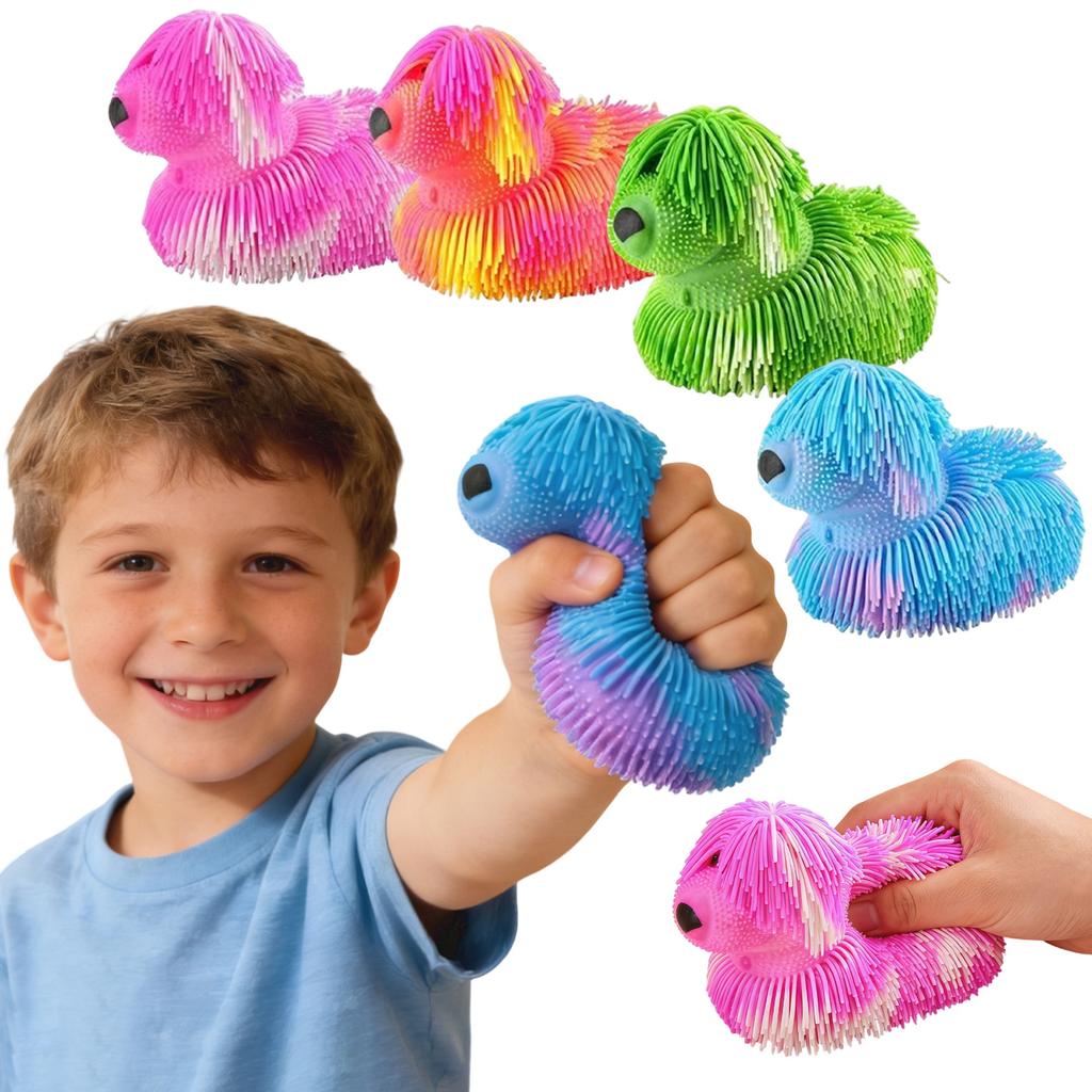 Long-Haired Dog Slow-Rebound Toy For Stress Relief, Suitable As A Children's Gift. Four Colors, One Color Randomly.