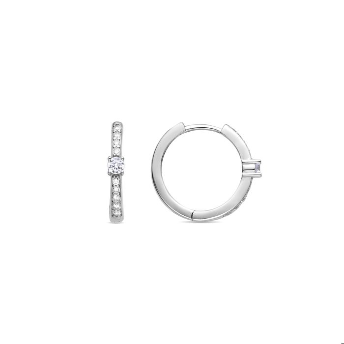 Boucles D'oreilles - LUXENTER - Manat - Argent 925 - Zircons Brillants - Plaqué Rhodium