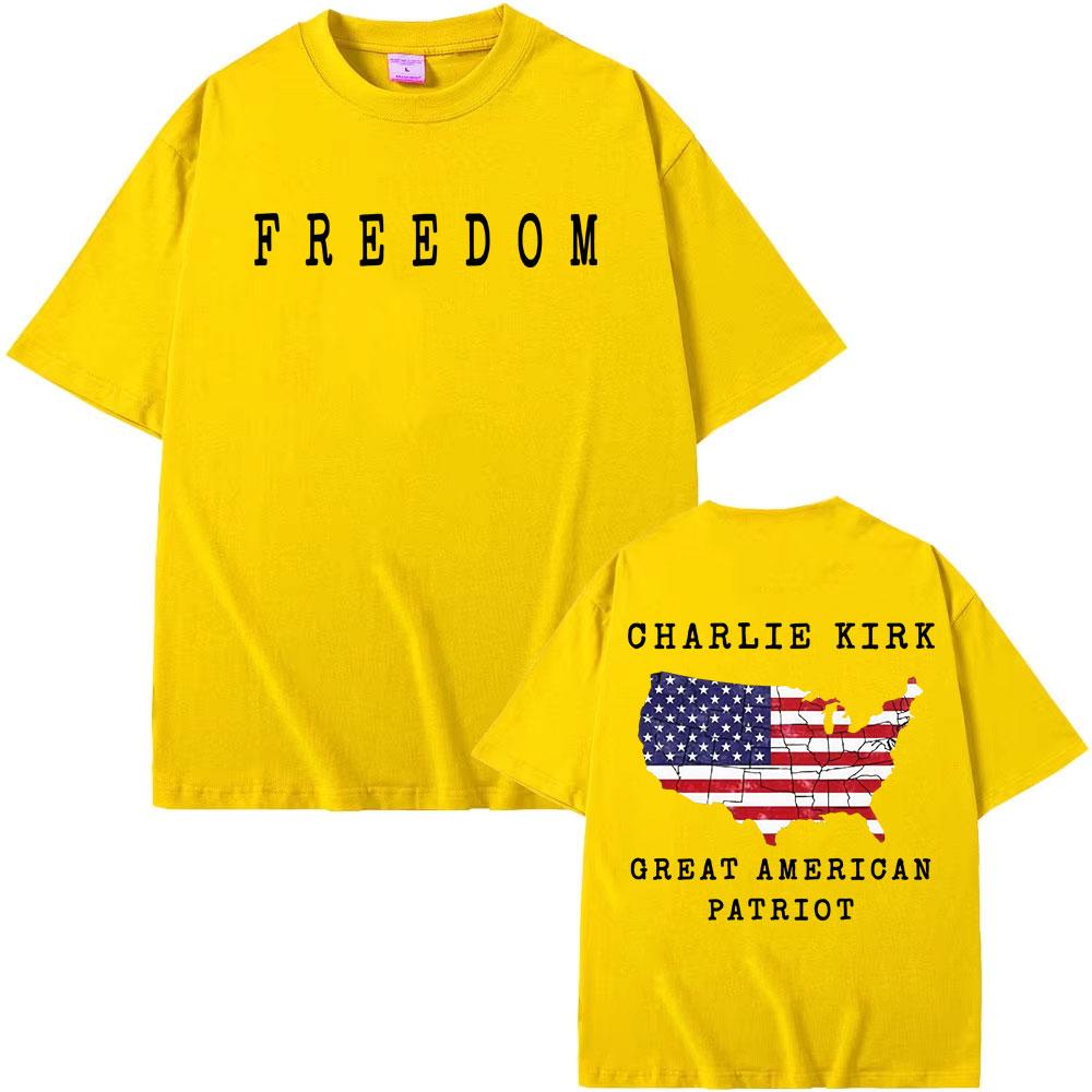 Charlie Kirk A Great American Patriot Vintage T Shirt Men Women Cotton Casual High Quality T-shirts Fashion Hipster Retro Tshirt