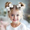 2Pcs/Set Girls Cute Solid Flower Hair Clips White Floral Embroidery Bow Barrette For Children Baby Sweet Headwear Accessories