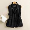 Kort Vestjakke Dame Slim Vår Høst Casual Yttertøy Vest Damer Løs Ren Bomull Ermeløs Kåpe
