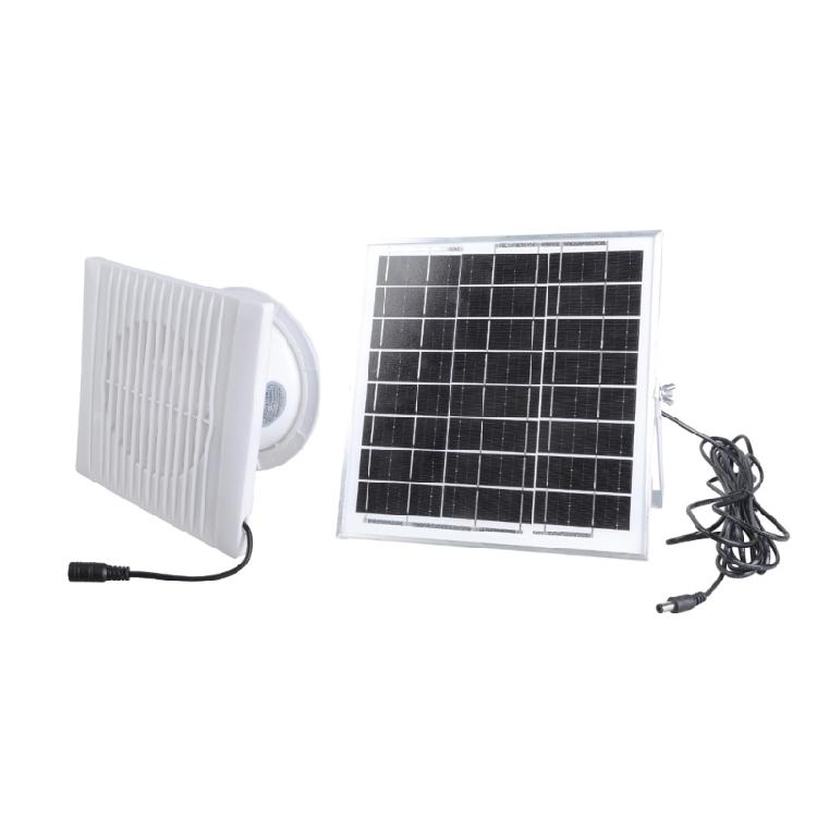 

Solar Powered Ventilation Fan 8W Panel 4 Inch Exhaust For Shed Greenhouse Coop Air System білий