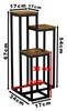 Black Standing Flower Stand Munir Rustic Aged Oak