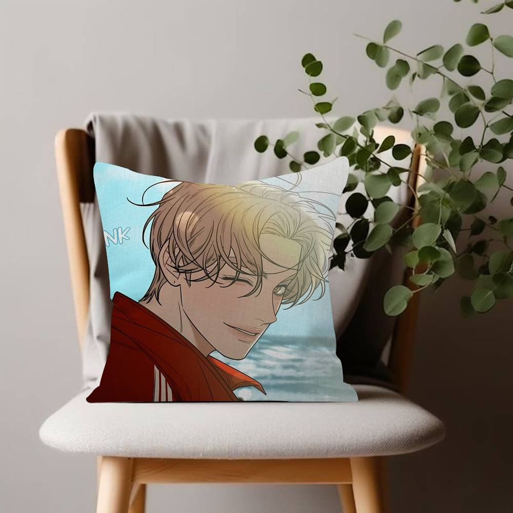 Ovely Korean Manhwa Operation True Love Cushion Cover Soft Pillow Case for Sofa Living Room Home Office Decor Protective Covers