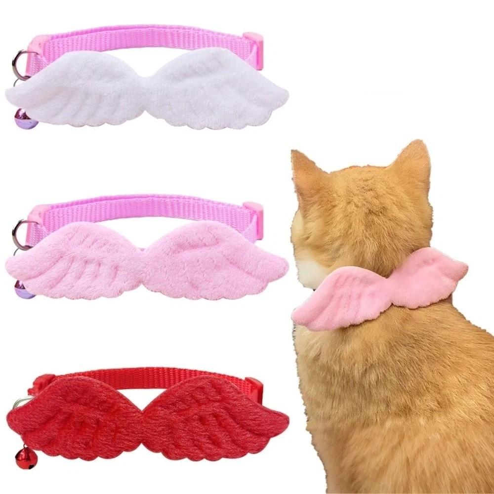 Lightweight Pet Collar Adjustable Pet Dressing Sweet Plush Wings Cat Collar Halloween Christmas