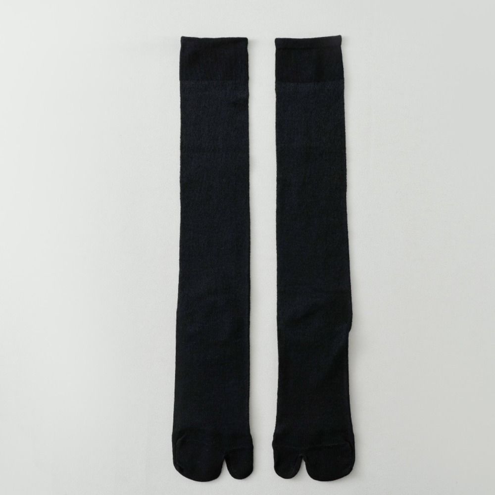 Mesh Ruffle Two Toe Socks Solid Color Calf Long Socks Comfortable Knee High Stockings  Summer
