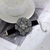 Exaggerated Romantic Big Flower Rhinestones Clavicle Chain Bracelet for Women Elegant Adjustable Choker Y2K Accessories