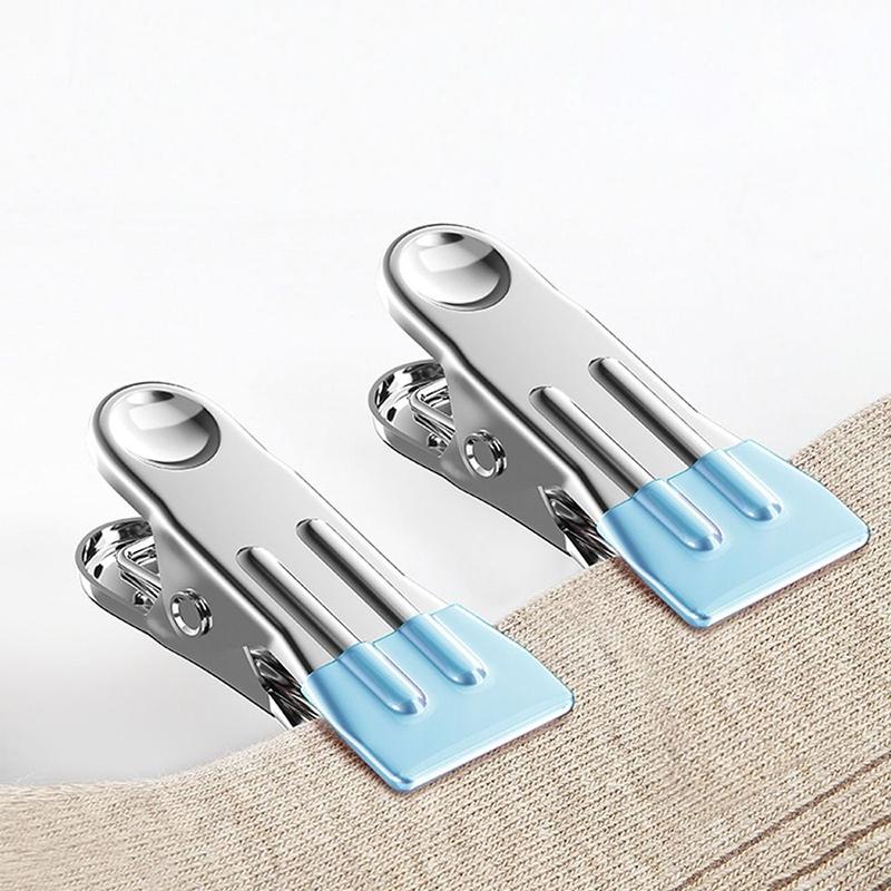 ?10Pcs Stainless Steel Clothespins Laundry Clothes Pegs Pants Hanger Portable Hanging Clothes Clips Closet Clothes Organizer