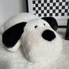 Cute Black and White Dog Plush Pillow - Soft Sleep Companion and Birthday Gift