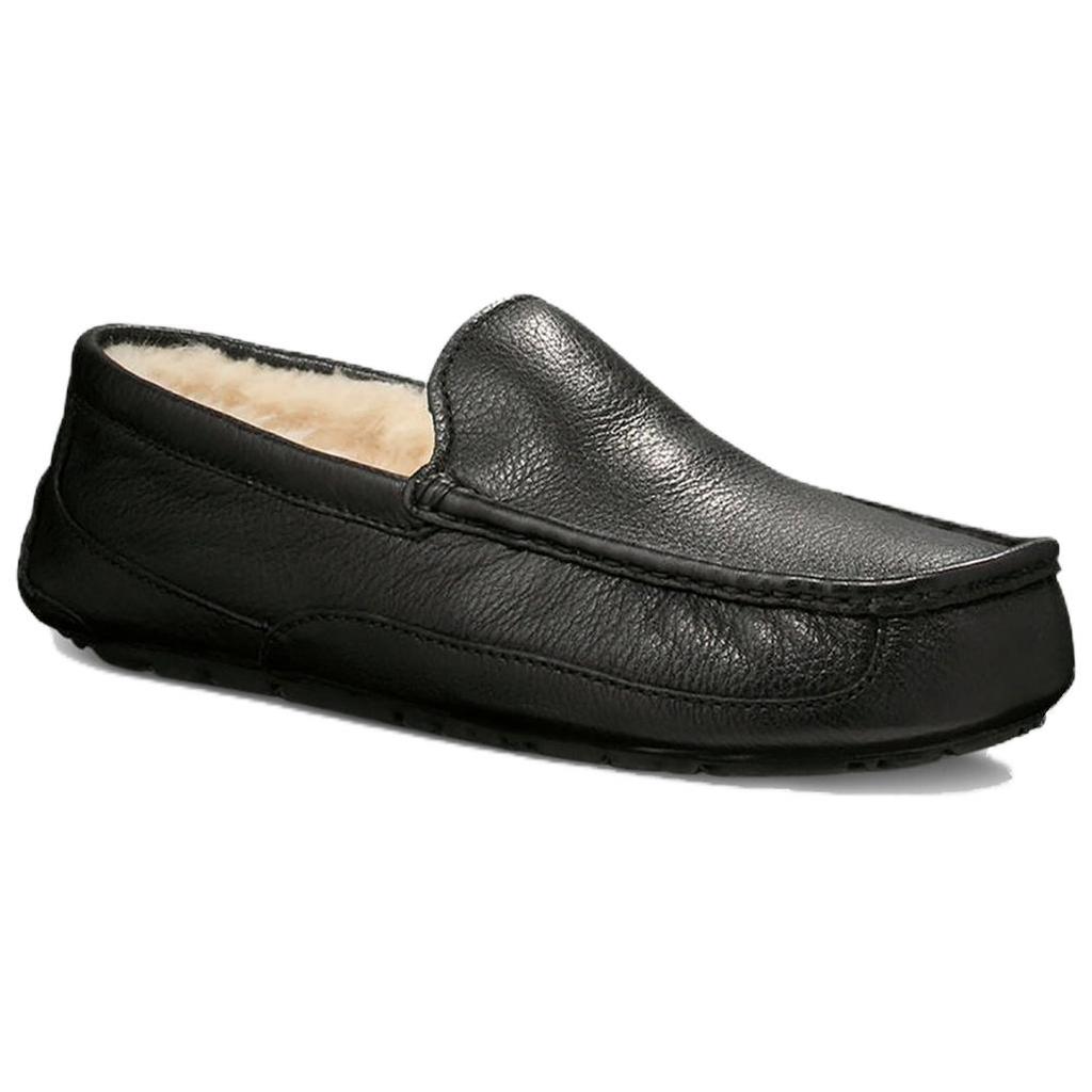 UGG Ascot Pantofi Casual cu Top Scund din Piele de Vacă cu Două Straturi Bărbați adidași Negru 5379B-BLK