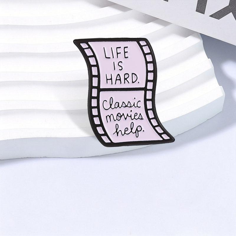 Xiaomi Life Is Hard Classic Movies Help Badge Enamel Pin Retro Film Reel Design Brooch Bags Clothes Jewelry Gift for Cinema Enthusiasts