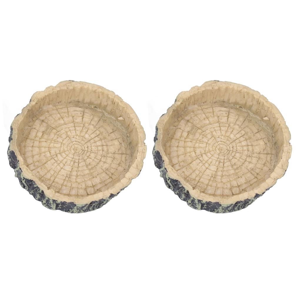 2Pcs Reptile Water Dish Lizard Food Bowl Feeding Tool for Small Pets Tortoise Gecko Spider