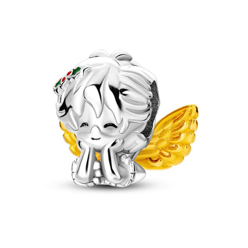 Breloques Compatibles Pour Bracelet DIY Argent 925 Série Jaune Cœur d'Amour Tournesol Lune Chat Breloques Vente Chaude S925 Fabrication de Bijoux DIY