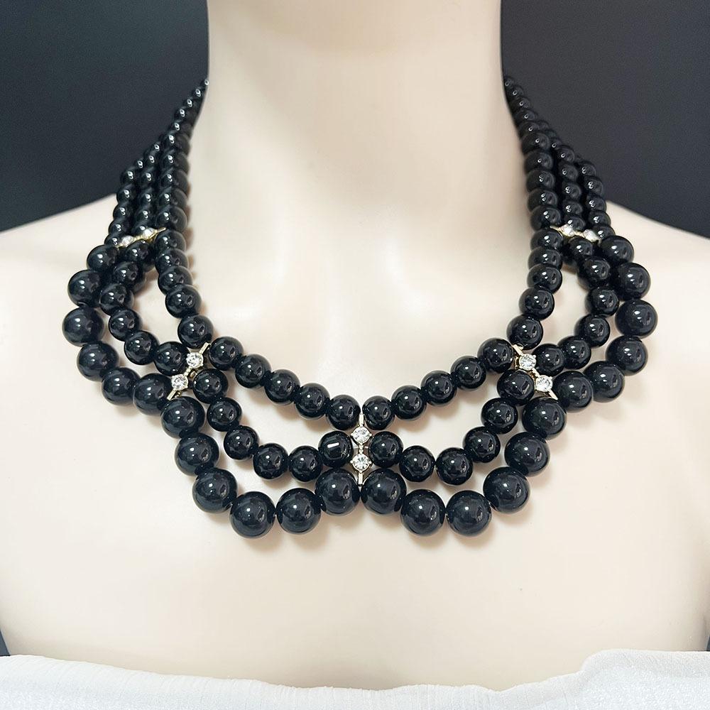 Versatile glass imitation pearl necklace, earrings, cover chain, small fragrant style, court retro temperament, high-end accessories for women