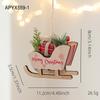 Christmas Wooden Sleigh Ornament Pendant Christmas Tree Decoration Sleigh Pendant Atmosphere Wooden Decoration