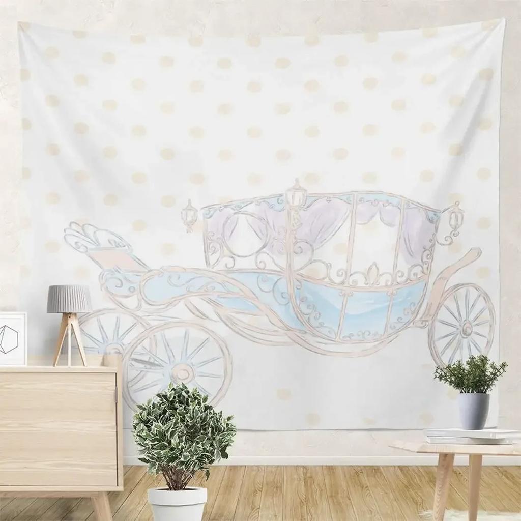 Princess Carriage Cartoon Tapestry Office Living Room Decoration Home Wall Tapestry