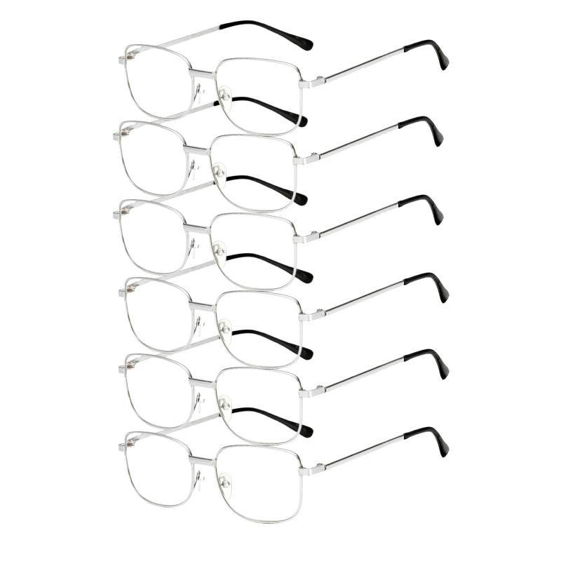 

Очки для чтения с защитой от царапин, ретро квадратные очки для пресбиопии со стеклянными линзами, металлические очки для дальнозоркости, мужские очки +1.0+4 100