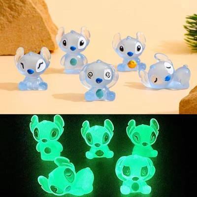 10 Adorabili Decorazioni da Collezione di Stitch Disney Luminescenti al Buio Perfette per Casa, Giardino e Decorazioni per Feste