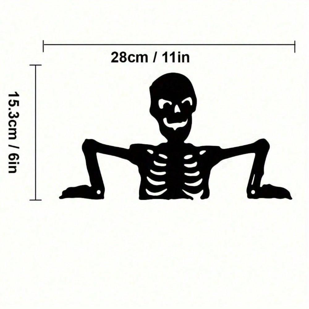 

Metal Skull Silhouette Statue Outdoor Gothic Garden Decor Halloween Yard Art Fence Sculpture 1pc TY64881-0 чорний