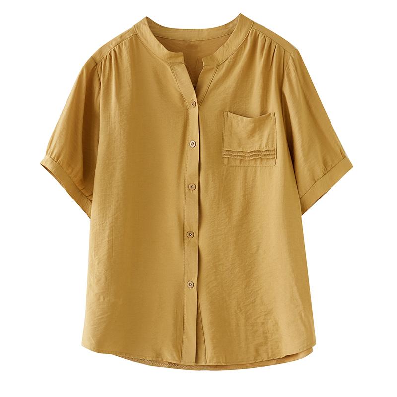 DIMANAF 2026 Plus Size Summer Women Blouse Shirts Casual Lady Tops Tunic Shirt Oversize Loose Tees Cotton