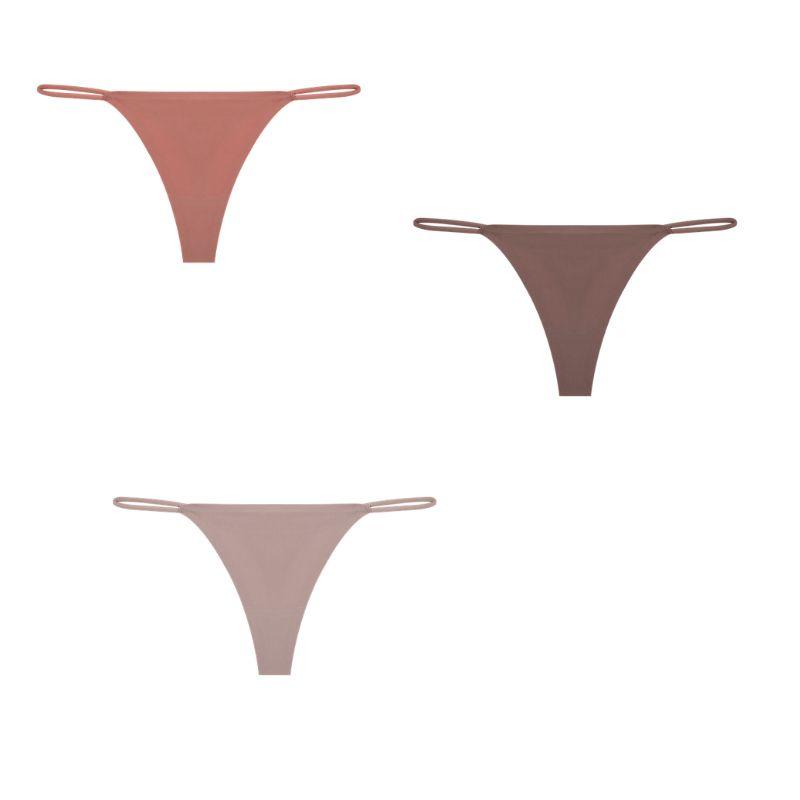 FINETOO ქალის უნაკერო ტრუსები უკვალო საცვლები ქალისთვის სექსუალური კომფორტული თეთრეული ერთი ფერის ტრუსები