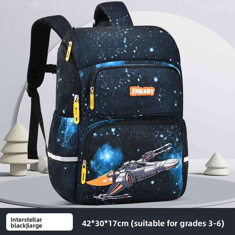 Kids School Backpack Cartoon Dinosaur Oxford Fabric Lightweight Dual Shoulder For Elementary Students