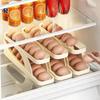 Automatic Scrolling Automatic Scrolling Egg Rack Rolldown Design Double-layer Egg Basket Container Refrigerator Egg Dispenser